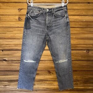 Rag & Bone Maya High Rise Ankle Slim Pants Womens Size 29 Black Grey NEW $255